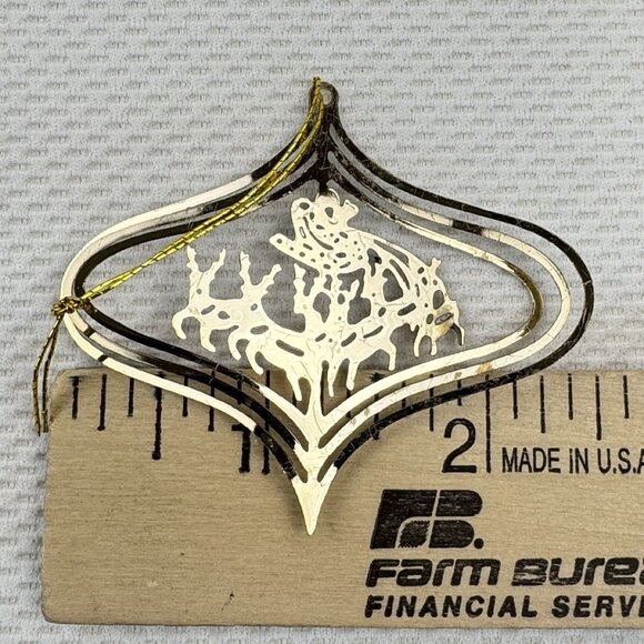 Vintage 12-Piece Brass Christmas Ornament Set Intricate 3-D Cutout Dimensional - Picture 11 of 15